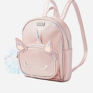 Holographic pompom unicorn mini backpack